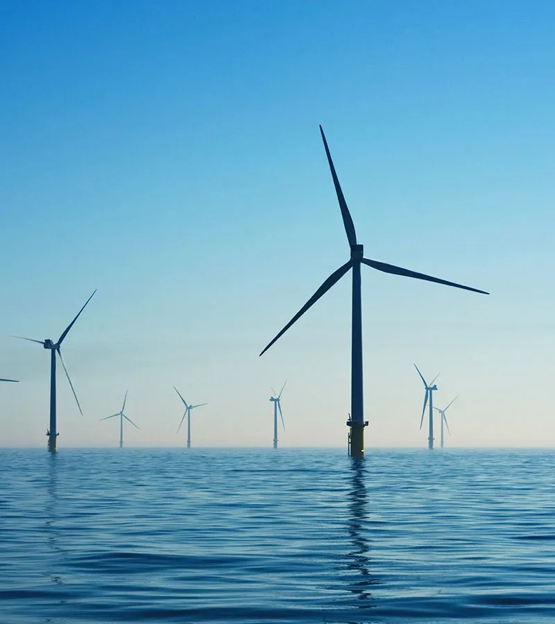 European energy windmills at the sea